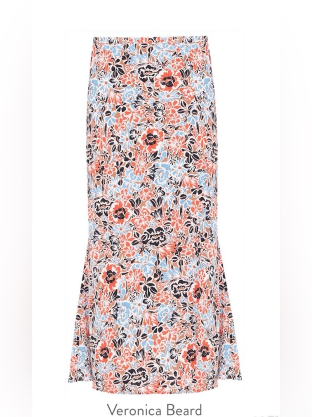 Veronica Beard Diana Silk Floral Midi Flounce Skirt Size 6